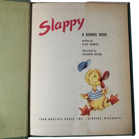 Vintage 1946 Slappy A Bonnie Book Elsie Church Illustrated Cathryn Taylor HC DJ - Picture 2 of 15